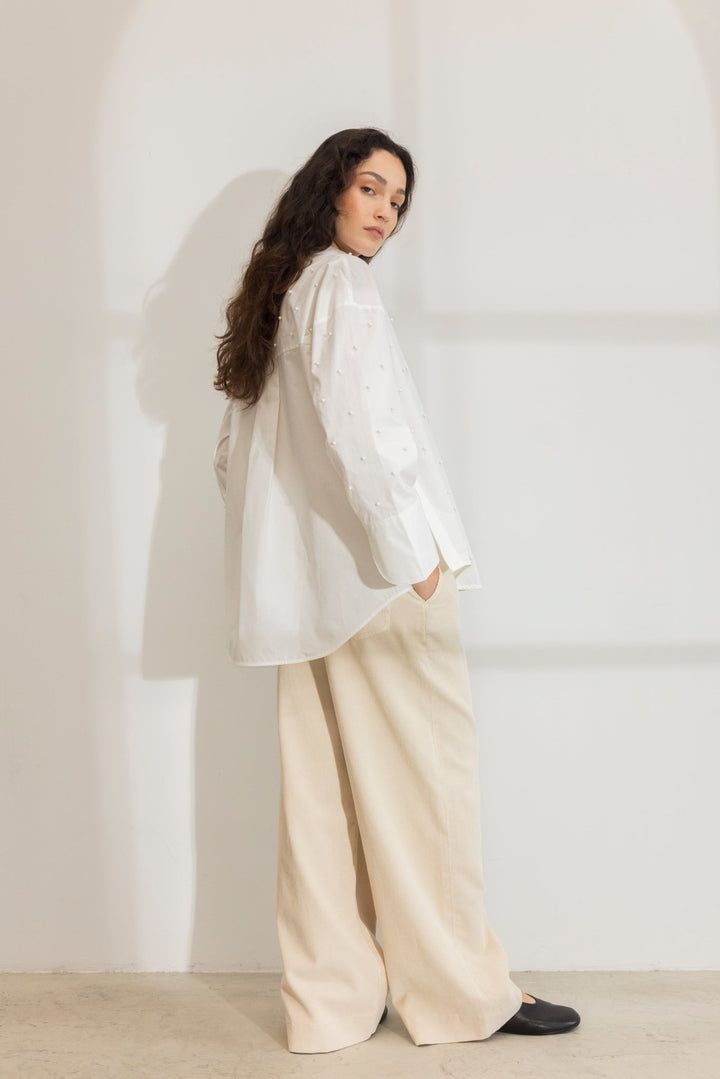 Nell Pearl Shirt White | Skjorter og bluser | Smuk