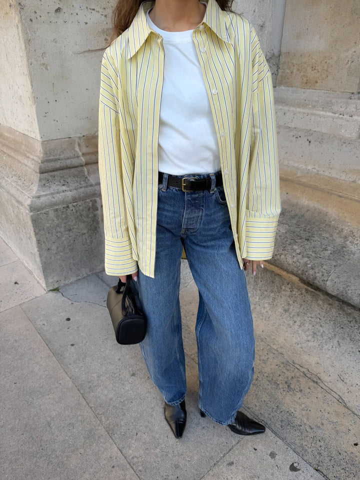 Nell Shirt Light Yellow Stripe | Skjorter og bluser | Smuk