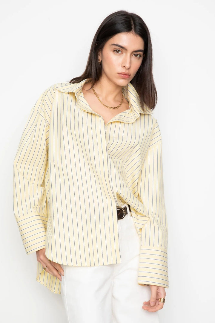 Nell Shirt Light Yellow Stripe | Skjorter og bluser | Smuk