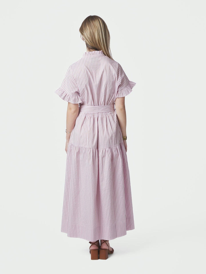 Nessie Structure Stripe Dress Light Pink | Kjoler | Smuk
