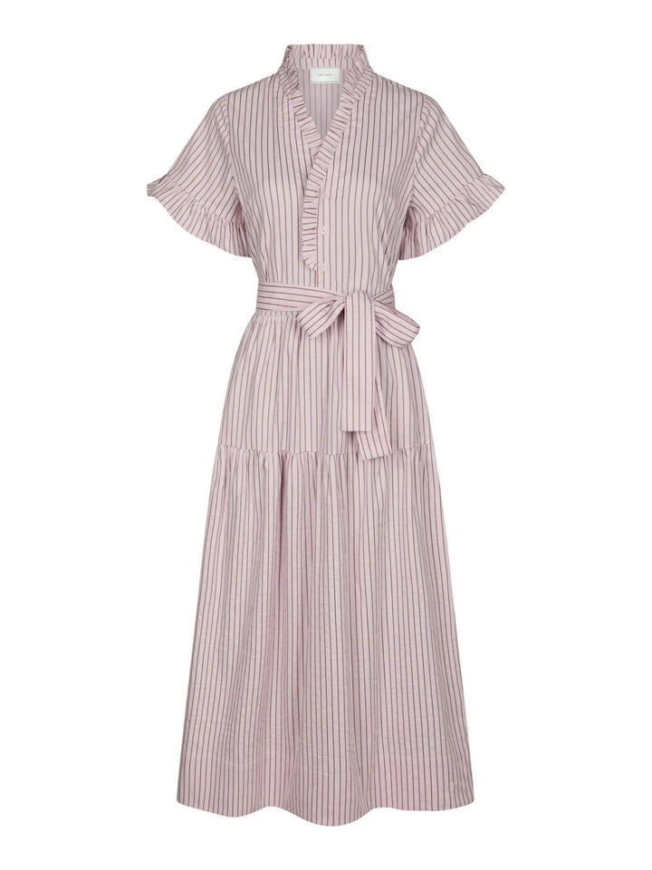 Nessie Structure Stripe Dress Light Pink | Kjoler | Smuk