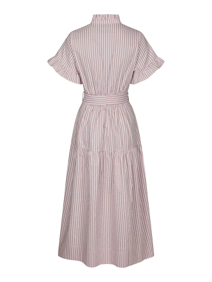 Nessie Structure Stripe Dress Light Pink | Kjoler | Smuk