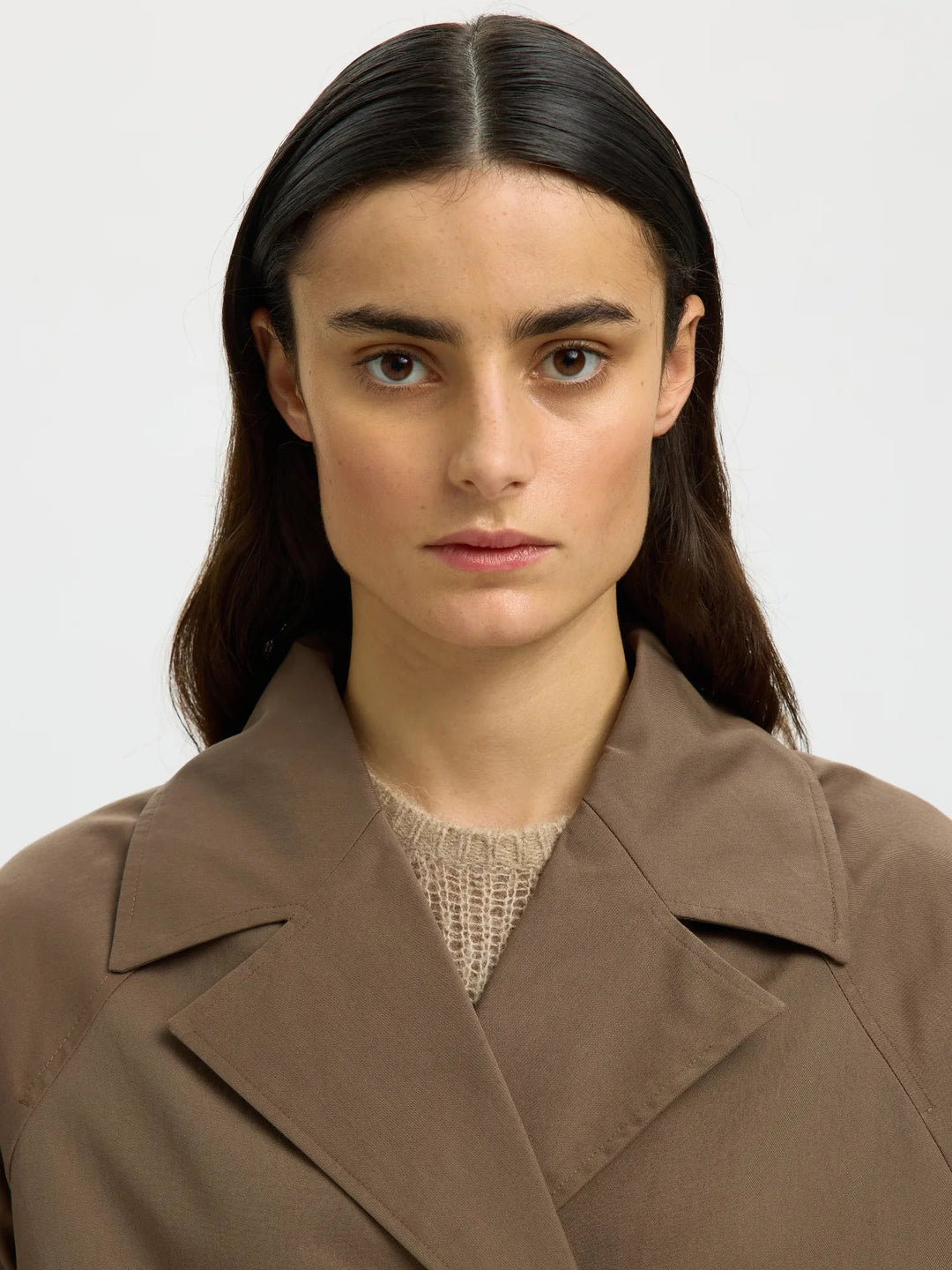 Dames Slfnew Cilo Short Trenchcoat #S, Chocolate Chip, Numeric_36