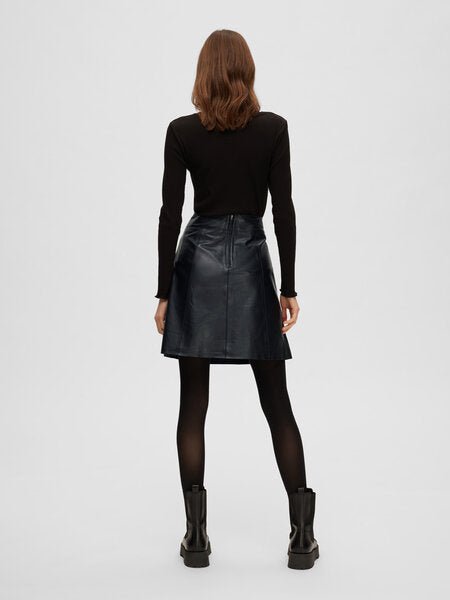 New Ibi Mw Leather Skirt Black | Skjørt | Smuk - Dameklær på nett