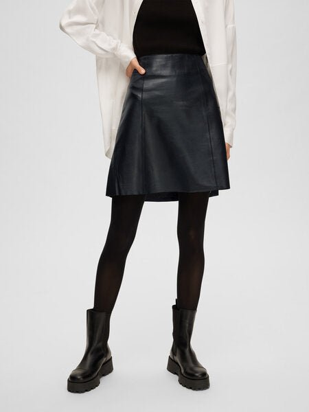 New Ibi Mw Leather Skirt Black | Skjørt | Smuk - Dameklær på nett