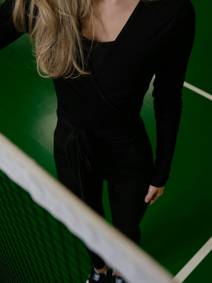 Nia Jersey Wrap Blouse Black | Skjorter og bluser | Smuk