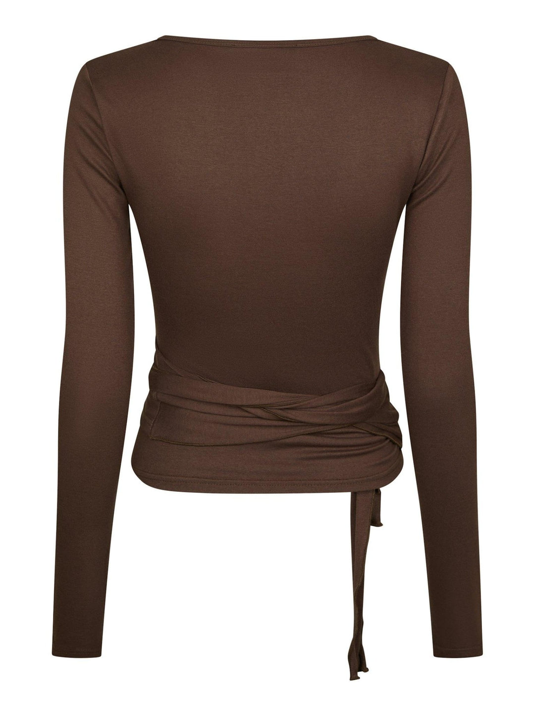 Nia Jersey Wrap Blouse Chocolate Brown | Skjorter og bluser | Smuk
