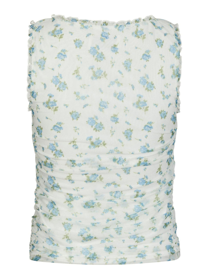 Nicolla Mesh Botanical Top Light Blue | Topper | Smuk - Dameklær på nett