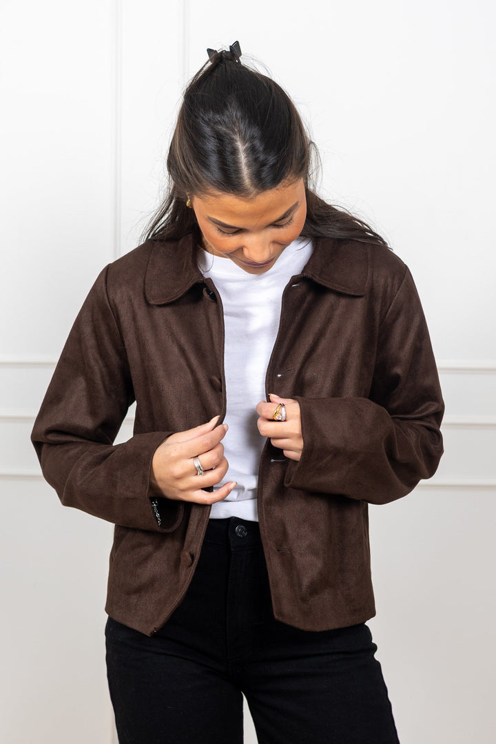 Nilo Suede Jacket Dark Brown | Yttertøy | Smuk