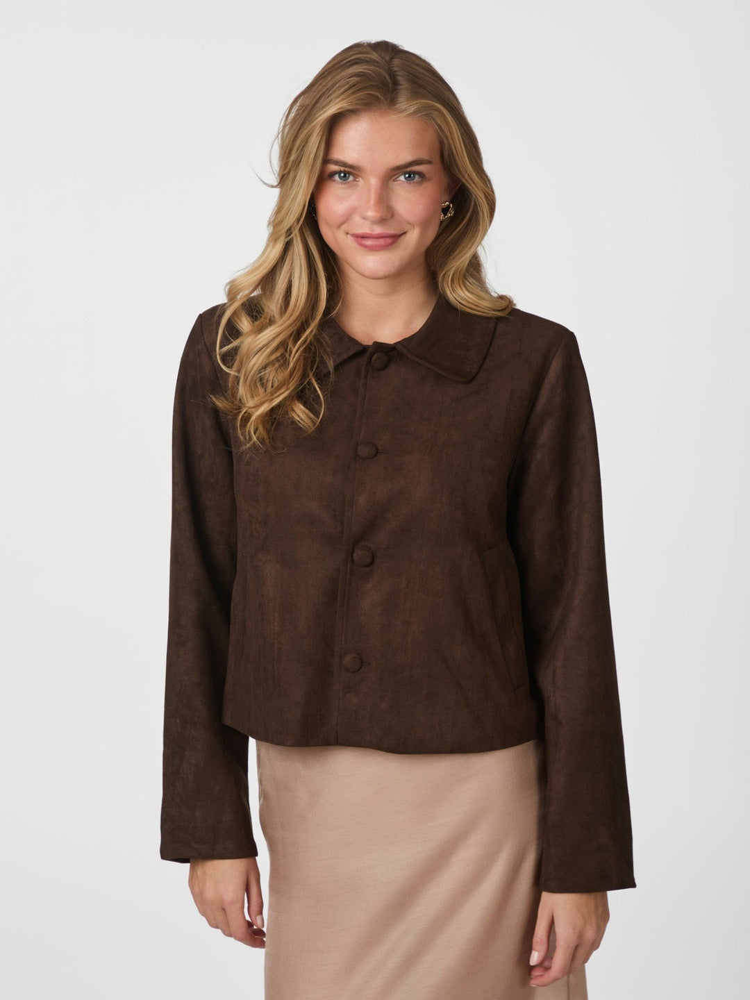 Nilo Suede Jacket Dark Brown | Yttertøy | Smuk - Dameklær på nett