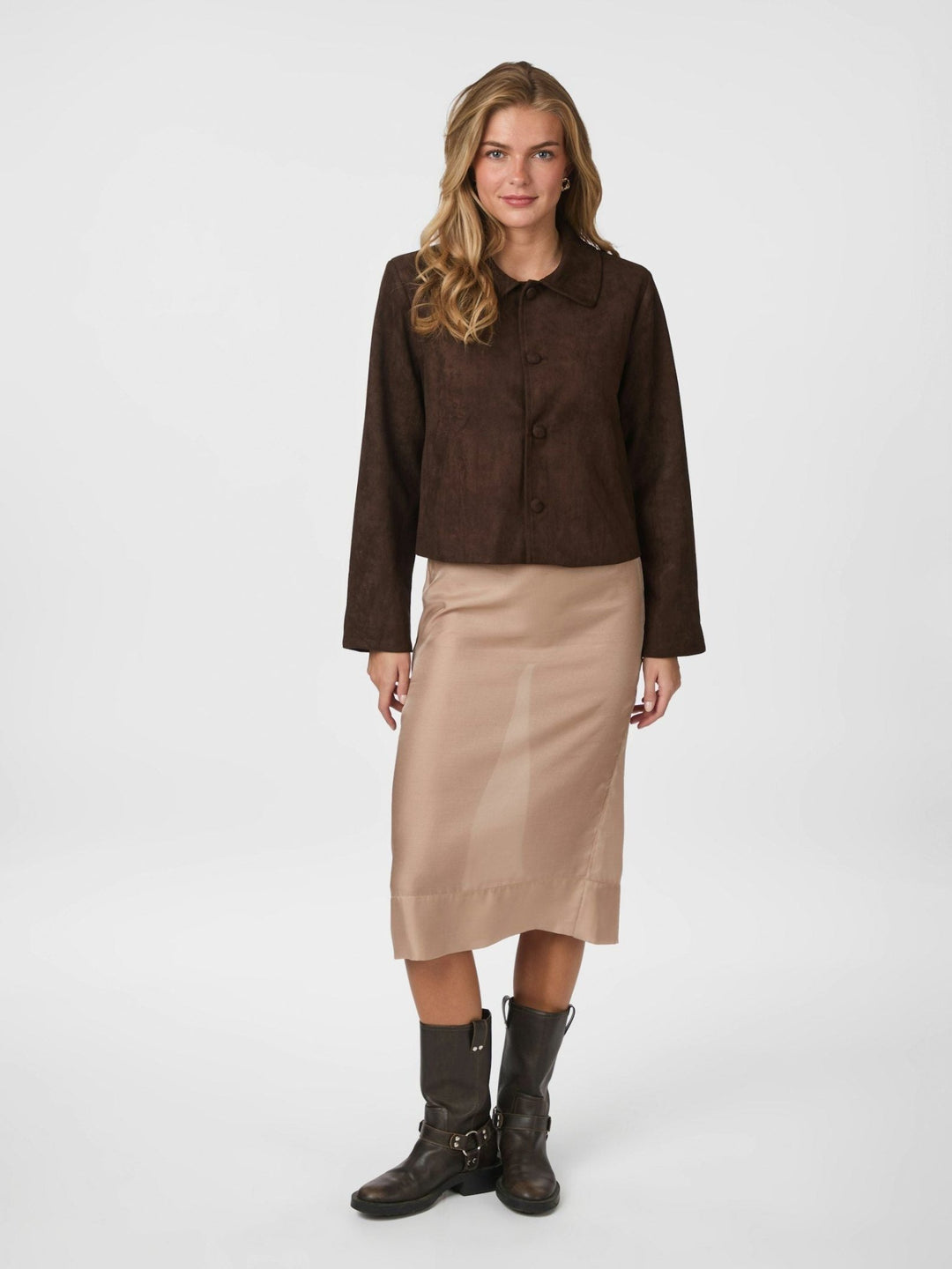 Nilo Suede Jacket Dark Brown | Yttertøy | Smuk - Dameklær på nett