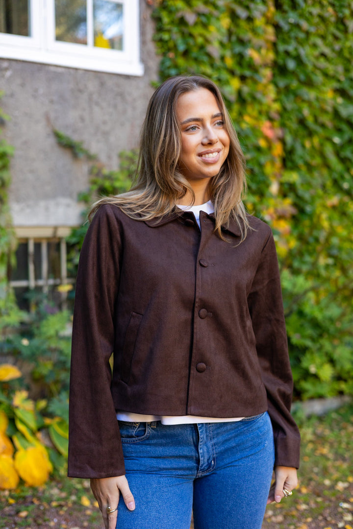 Nilo Suede Jacket Dark Brown | Yttertøy | Smuk - Dameklær på nett