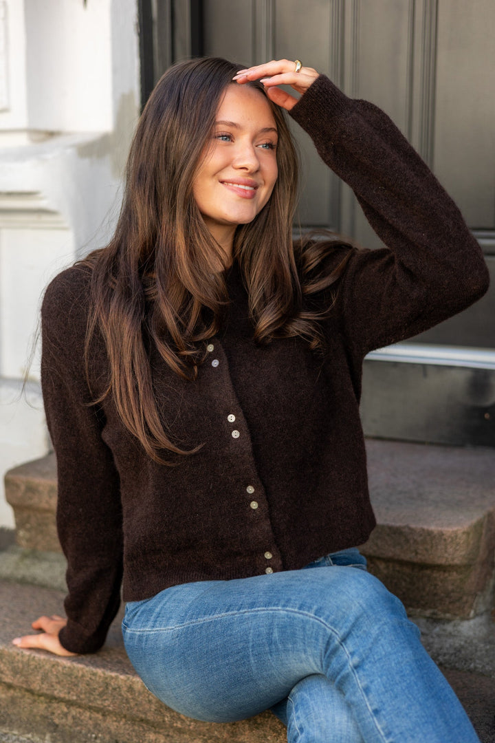 Ninell Cardigan Ganache Melange | Genser | Smuk - Dameklær på nett