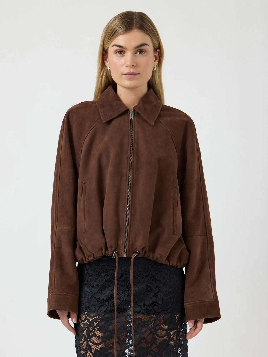 Noel Suede Leather Bomber Jacket Pinecone | Yttertøy | Smuk