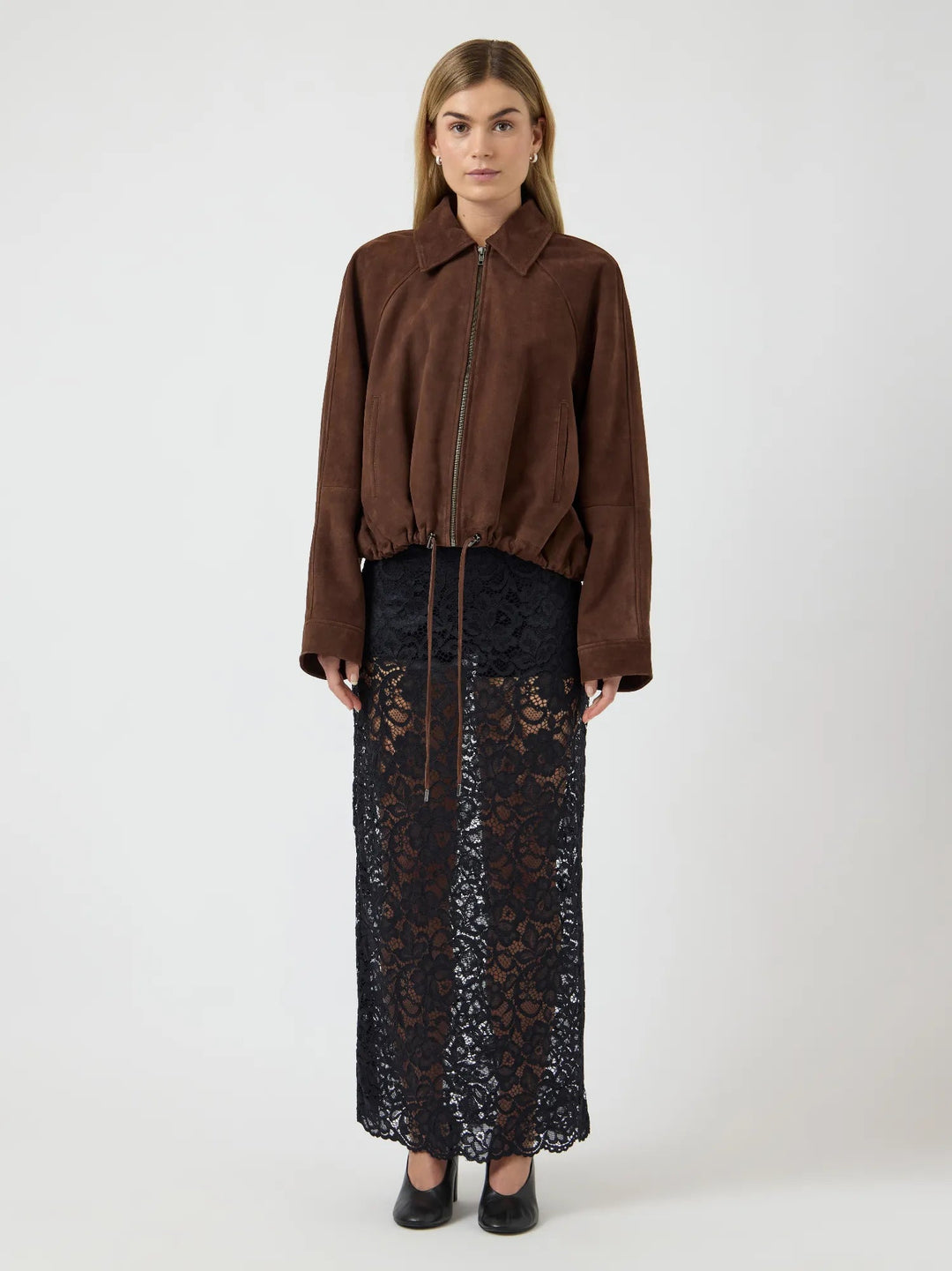 Noel Suede Leather Bomber Jacket Pinecone | Yttertøy | Smuk