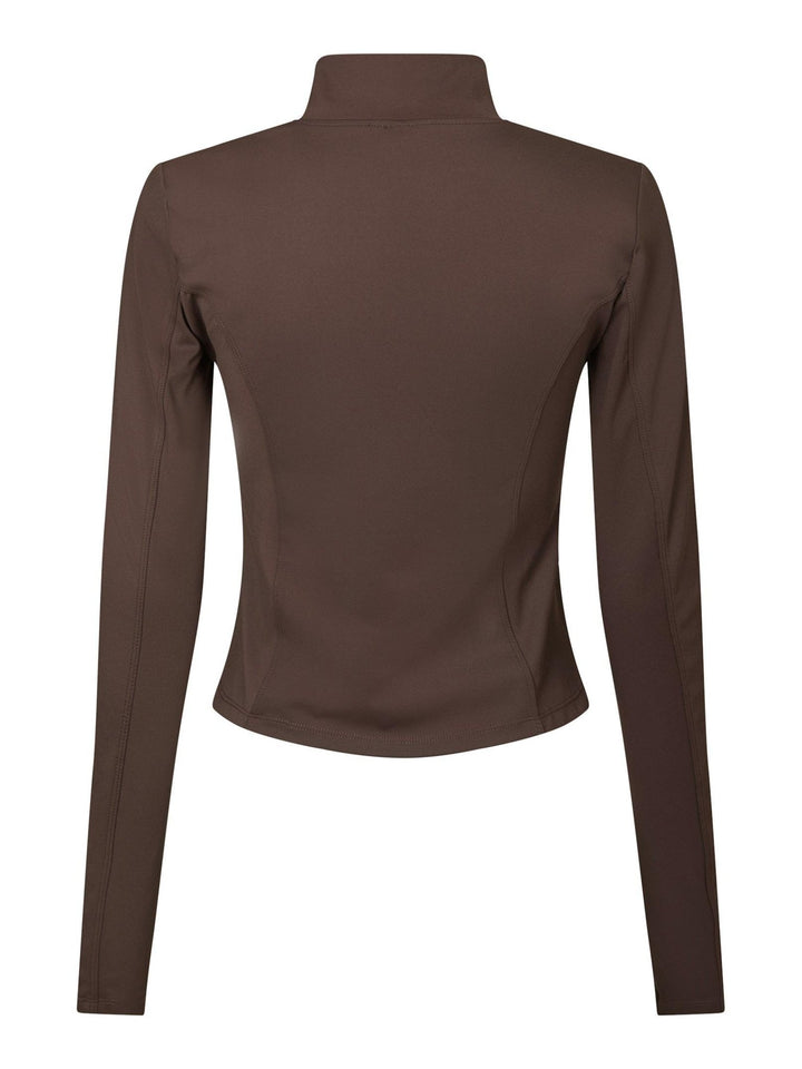 Nolana Zip Blouse Chocolate Brown | Skjorter og bluser | Smuk