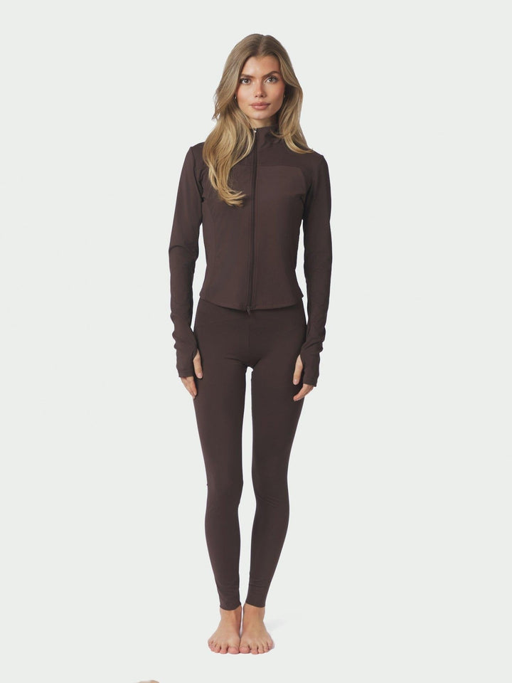 Nolana Zip Blouse Chocolate Brown | Skjorter og bluser | Smuk