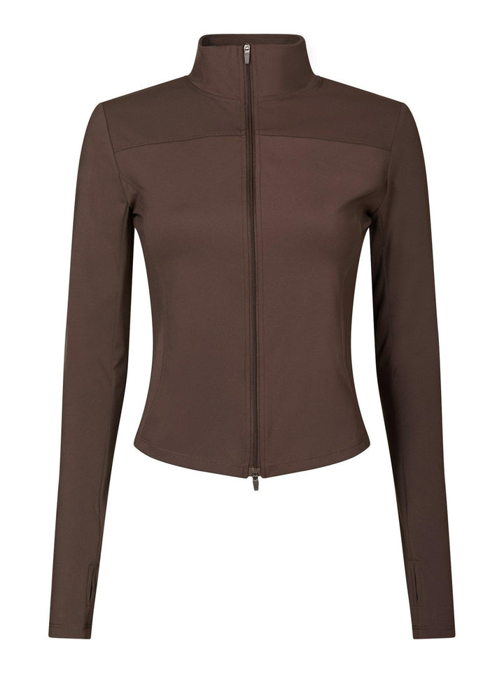 Nolana Zip Blouse Chocolate Brown | Skjorter og bluser | Smuk