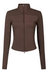 Nolana Zip Blouse Chocolate Brown