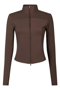Nolana Zip Blouse Chocolate Brown