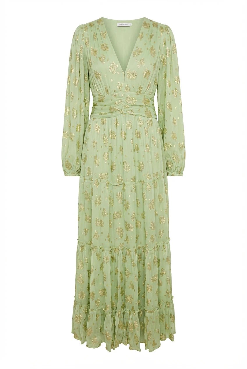 Noor Maxi Dress Lime Georgette | Kjoler | Smuk