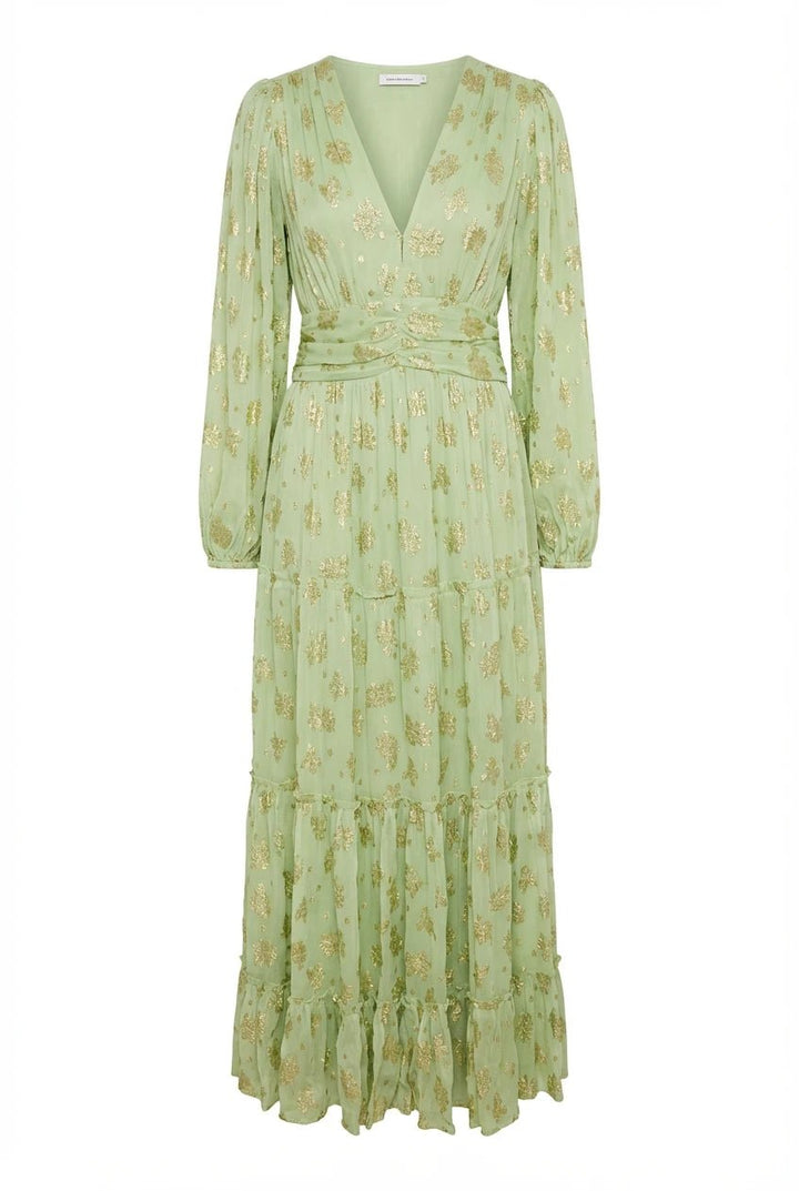 Noor Maxi Dress Lime Georgette | Kjoler | Smuk