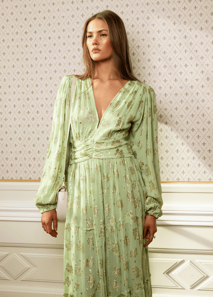 Noor Maxi Dress Lime Georgette | Kjoler | Smuk - Dameklær på nett