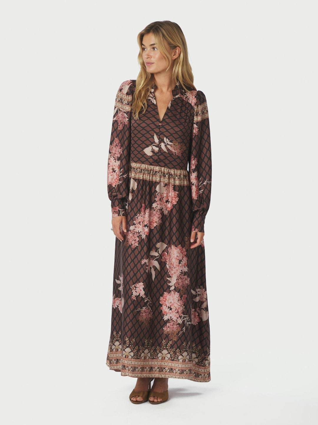 Nova Botanical Border Dress Black | Kjoler | Smuk