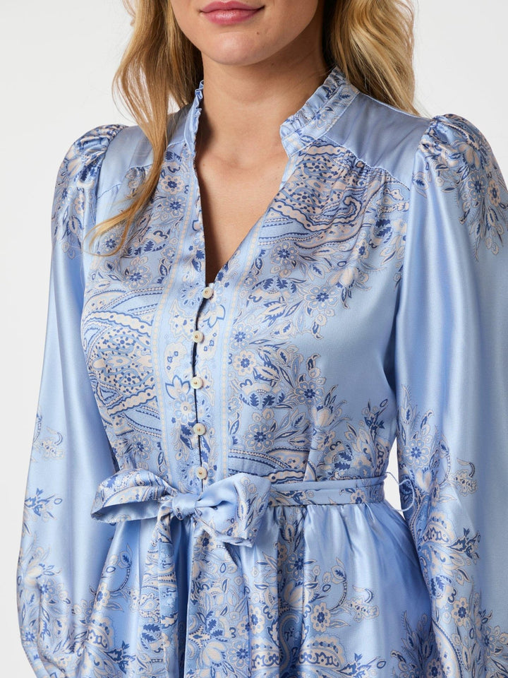 Nova Paisley Border Dress Light Blue | Kjoler | Smuk - Dameklær på nett