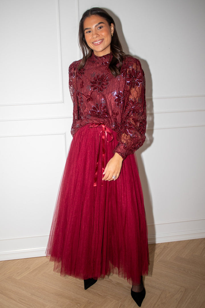 O - Neck Blouse Bordeaux | Skjorter og bluser | Smuk - Dameklær på nett