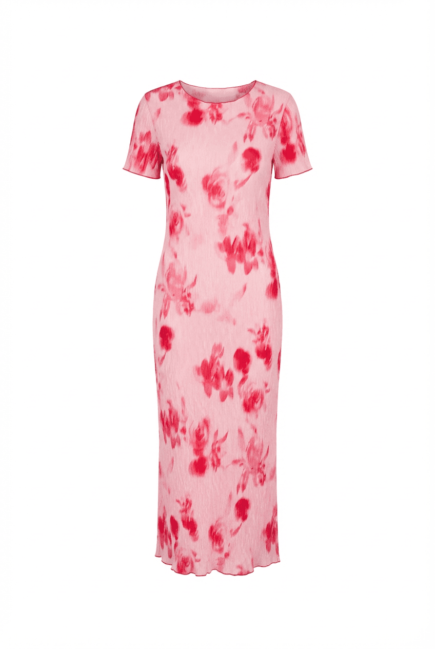Oda Ss Dress Abstract Pink Flower Print | Kjoler | Smuk