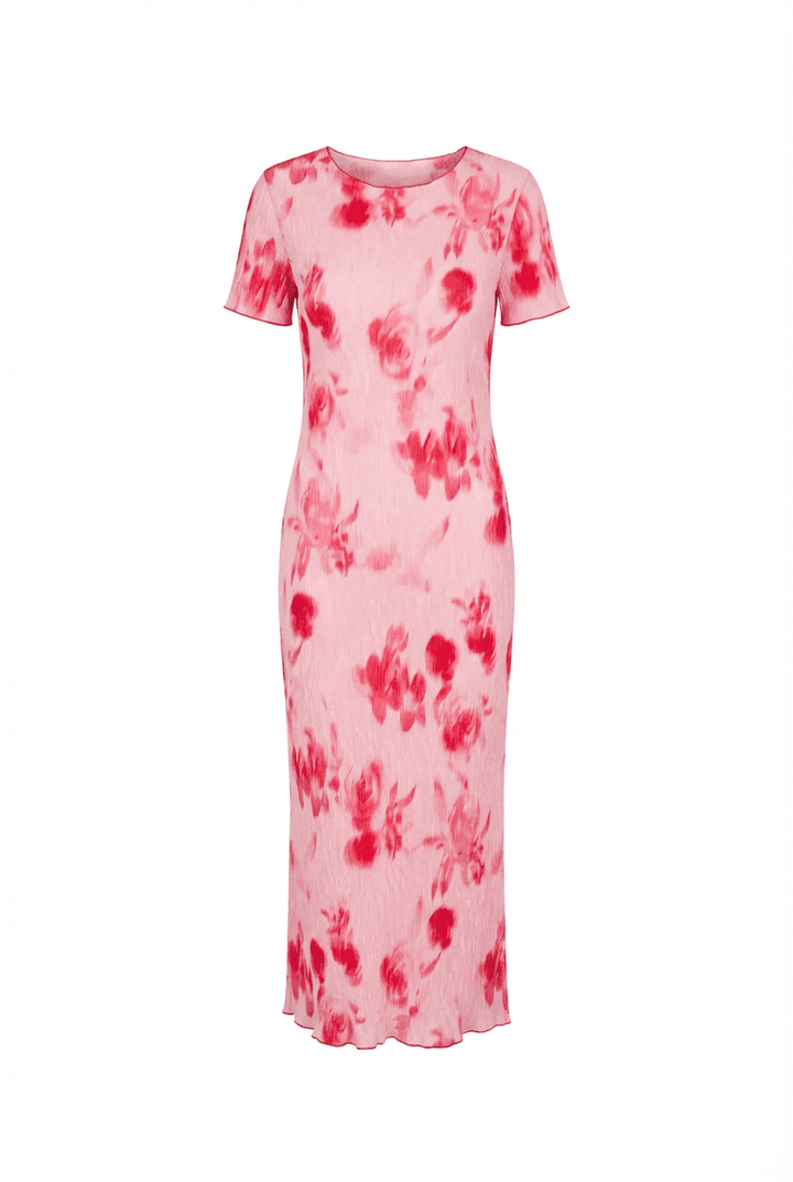 Oda Ss Dress Abstract Pink Flower Print | Kjoler | Smuk
