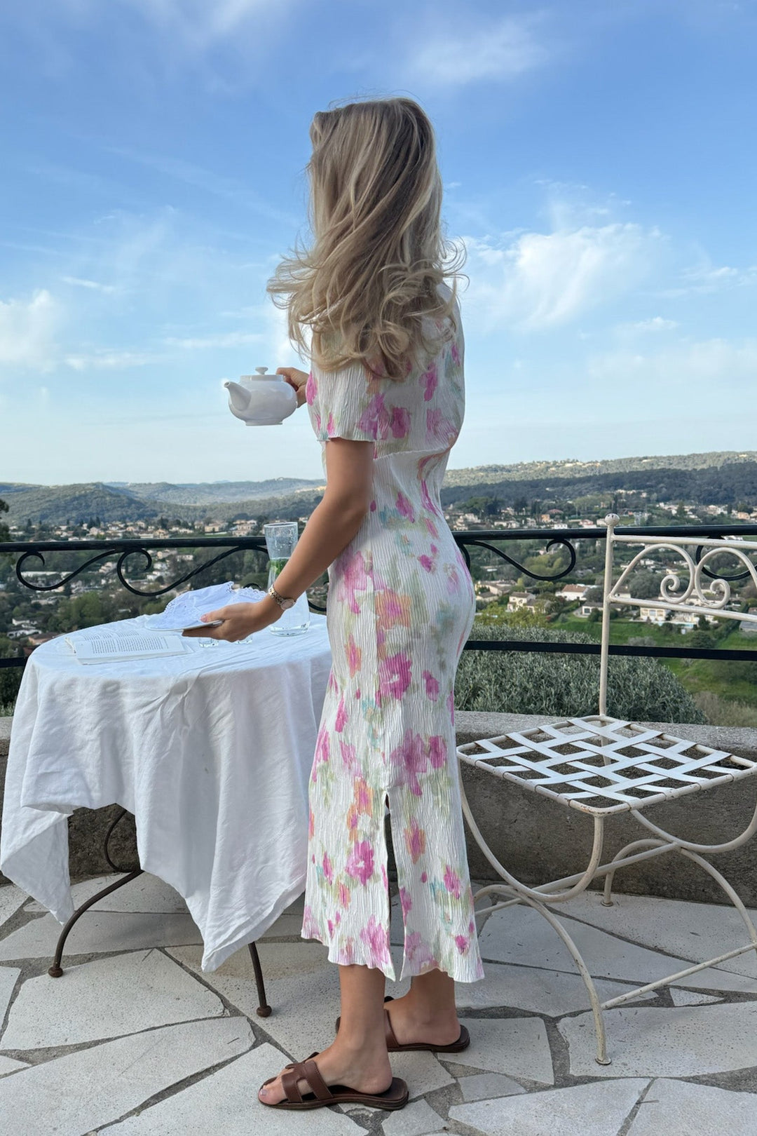 Oda Ss Dress Pink Flower Blush Print | Kjoler | Smuk - Dameklær på nett