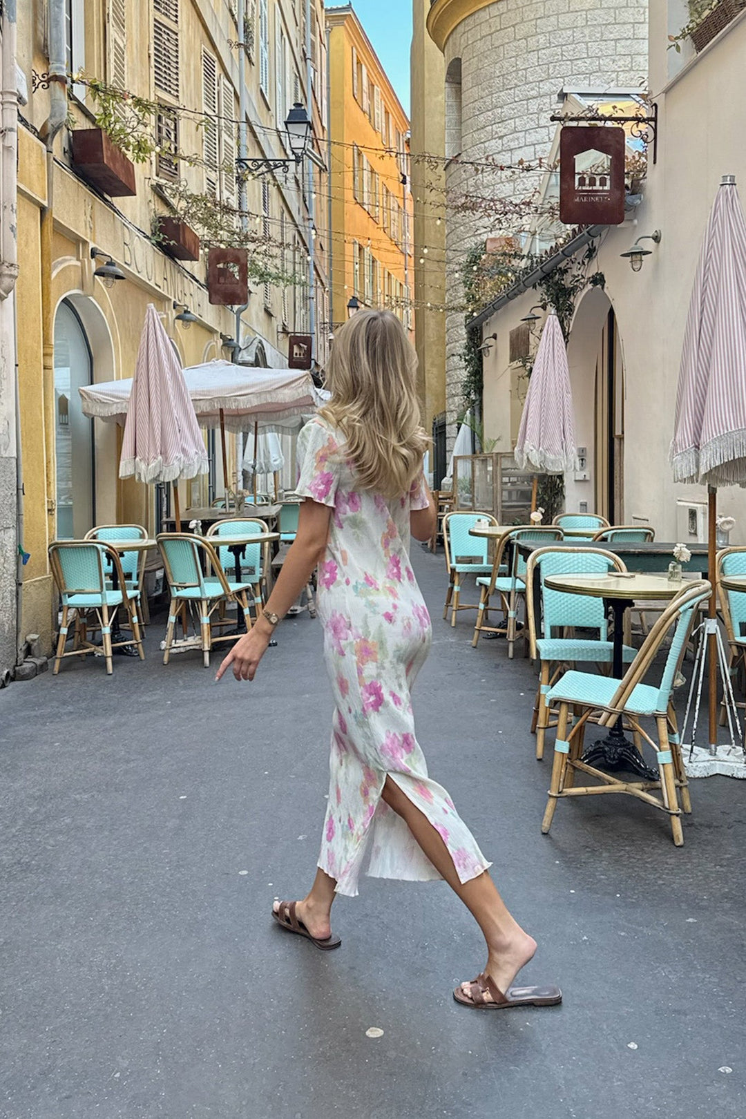 Oda Ss Dress Pink Flower Blush Print | Kjoler | Smuk - Dameklær på nett