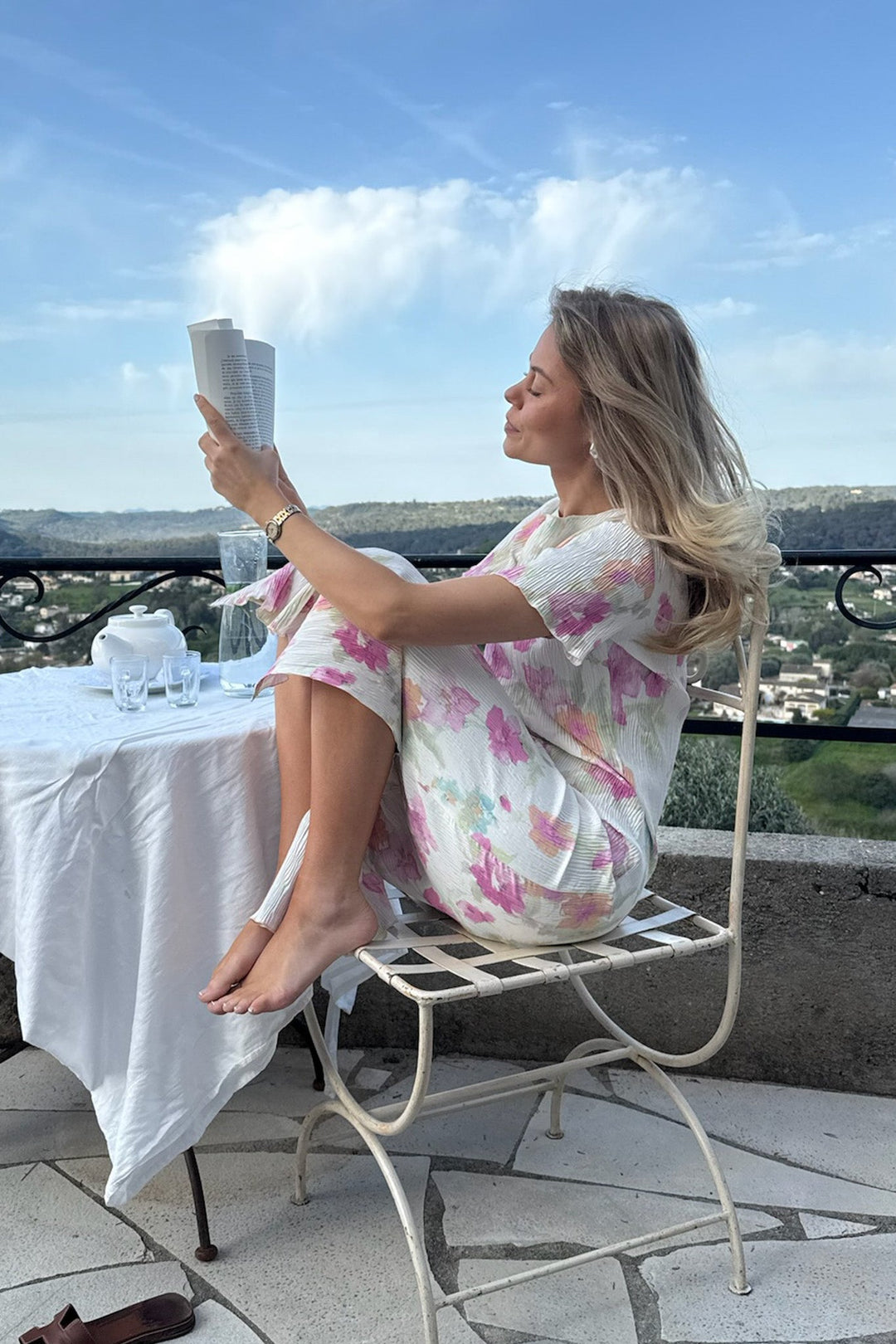 Oda Ss Dress Pink Flower Blush Print | Kjoler | Smuk - Dameklær på nett