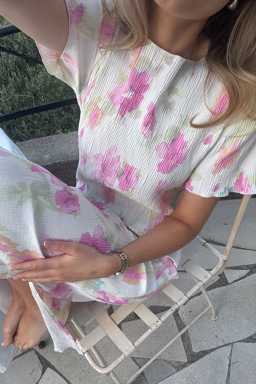 Oda Ss Dress Pink Flower Blush Print | Kjoler | Smuk - Dameklær på nett