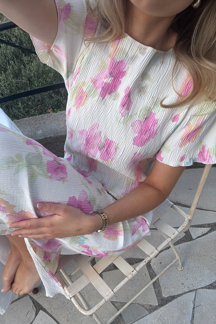 Oda Ss Dress Pink Flower Blush Print | Kjoler | Smuk - Dameklær på nett