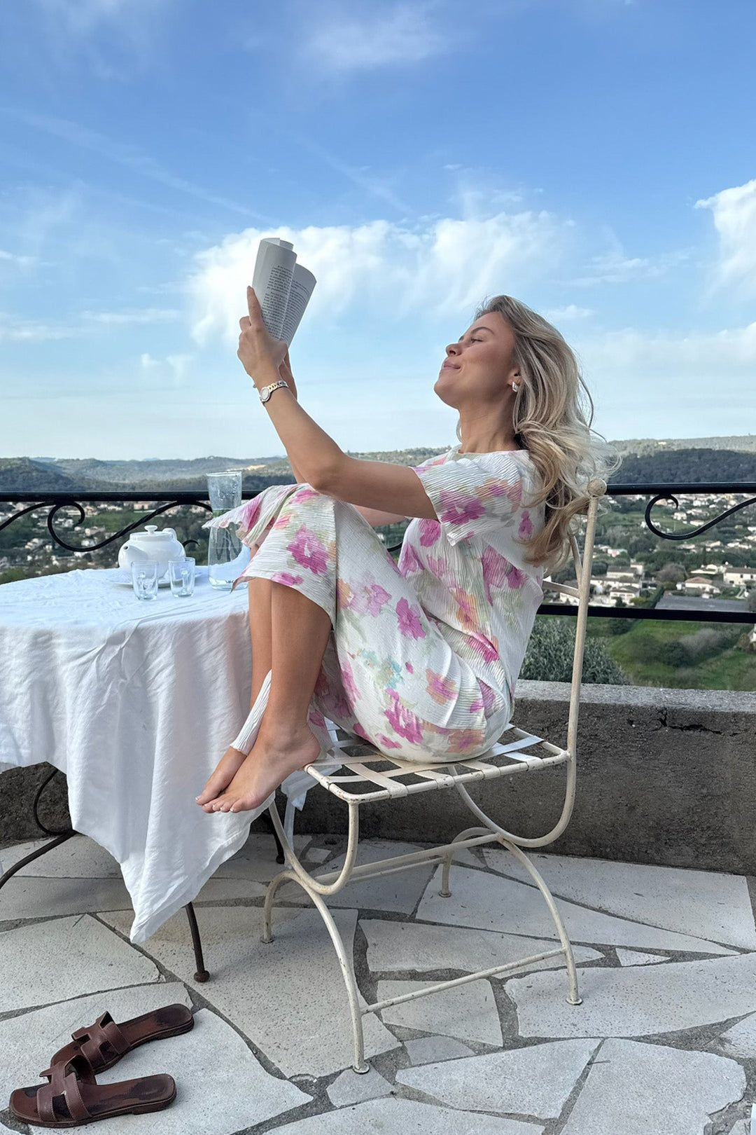 Oda Ss Dress Pink Flower Blush Print | Kjoler | Smuk - Dameklær på nett