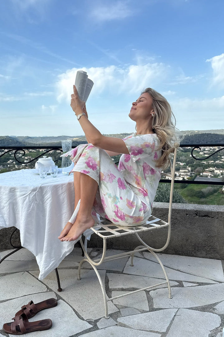 Oda Ss Dress Pink Flower Blush Print | Kjoler | Smuk - Dameklær på nett