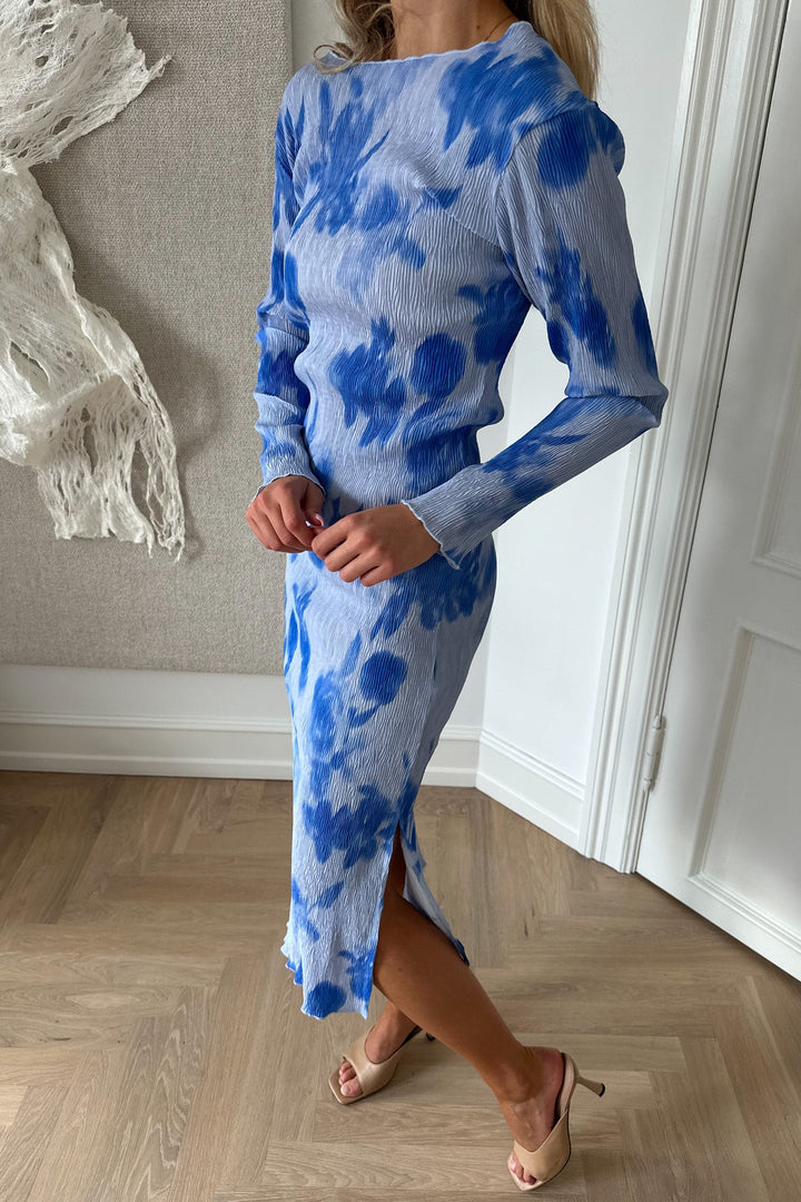 Odaic Dress Abstract Blue Flower Print | Kjoler | Smuk - Dameklær på nett
