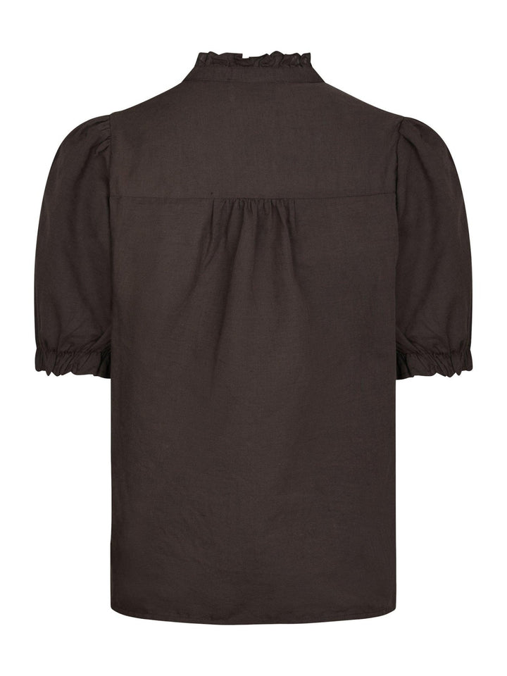 Odesa Linen Blouse Dark Brown | Skjorter og bluser | Smuk