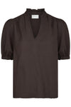 Odesa Linen Blouse Dark Brown