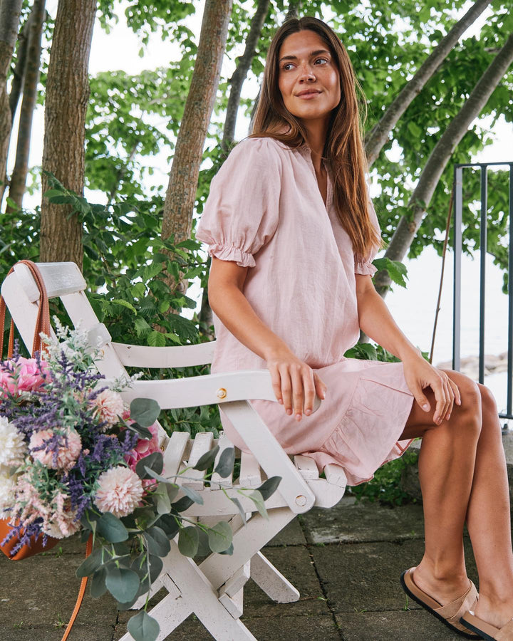 Odesa Linen Blouse Rose Smoke