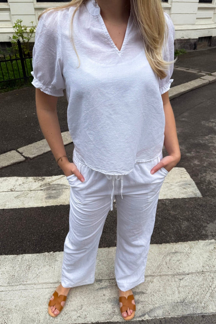 Odesa Linen Blouse White