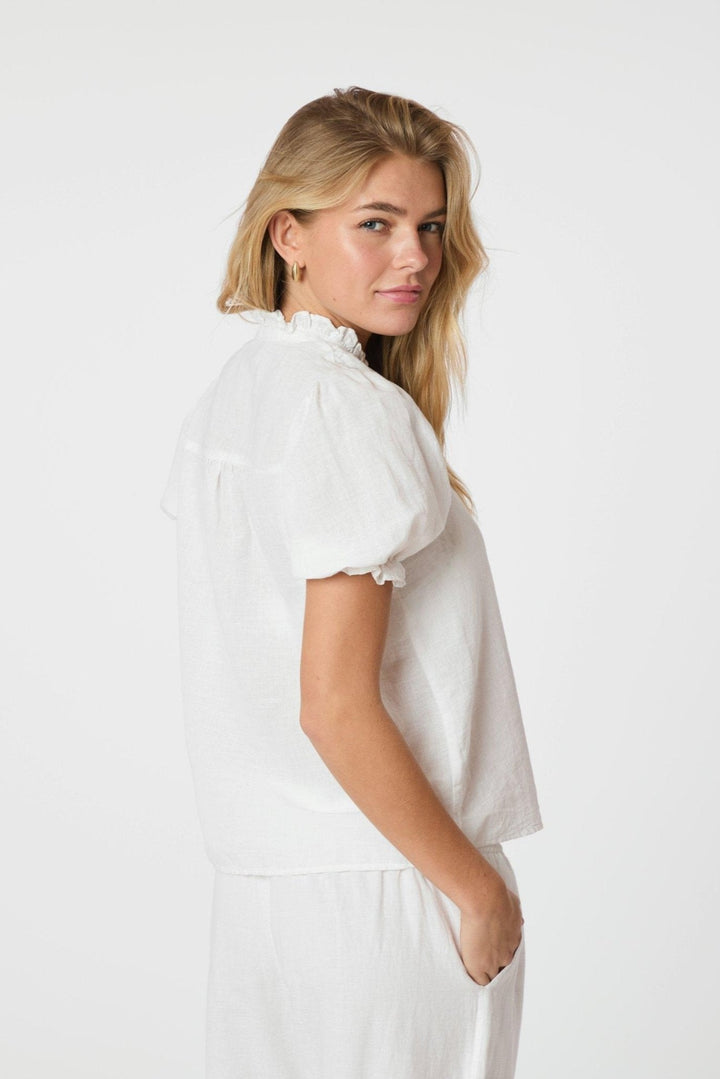 Odesa Linen Blouse White | Skjorter og bluser | Smuk - Dameklær på nett