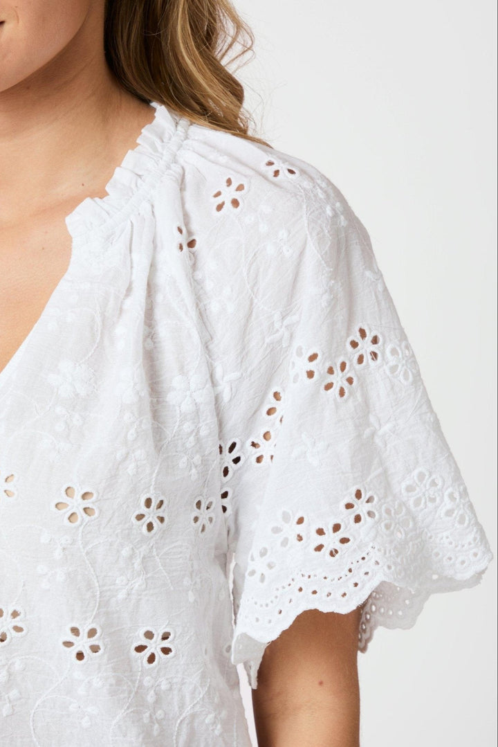 Odet Embroidery Blouse White | Skjorter og bluser | Smuk - Dameklær på nett