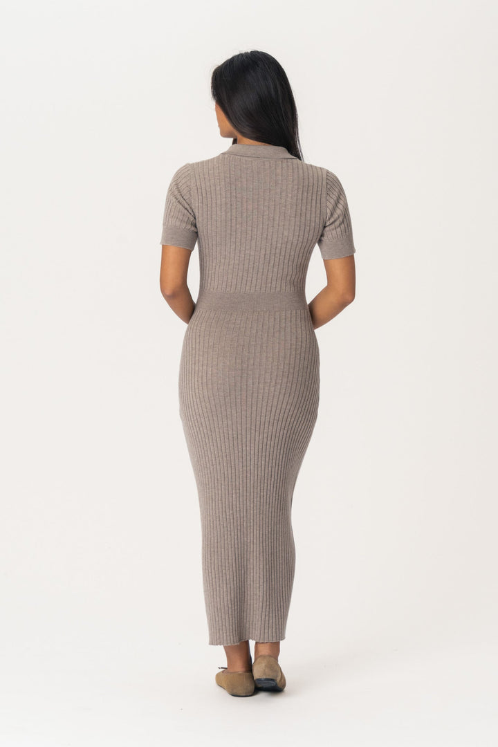 Odette Long Ss Dress Light Brown | Kjoler | Smuk - Dameklær på nett