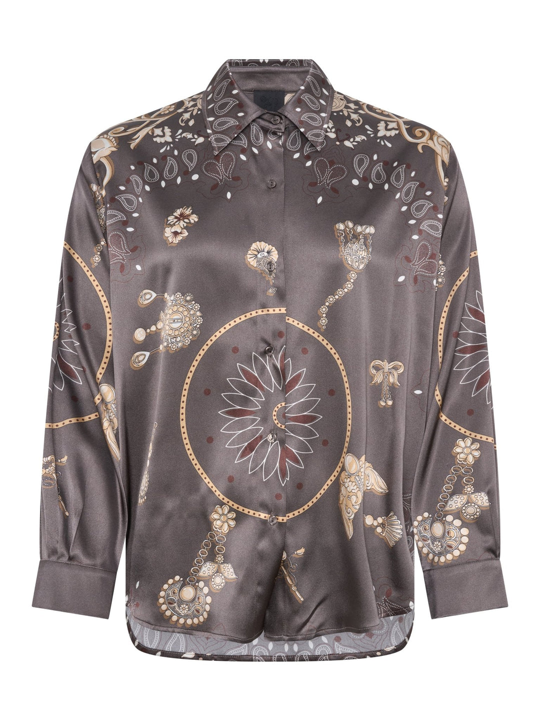 Oline Printed Blouse Cappuchino | Skjorter og bluser | Smuk