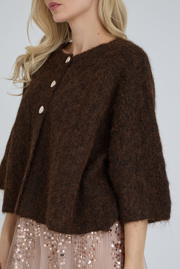 Olivia Knit Cardigan Dark Brown | Genser | Smuk