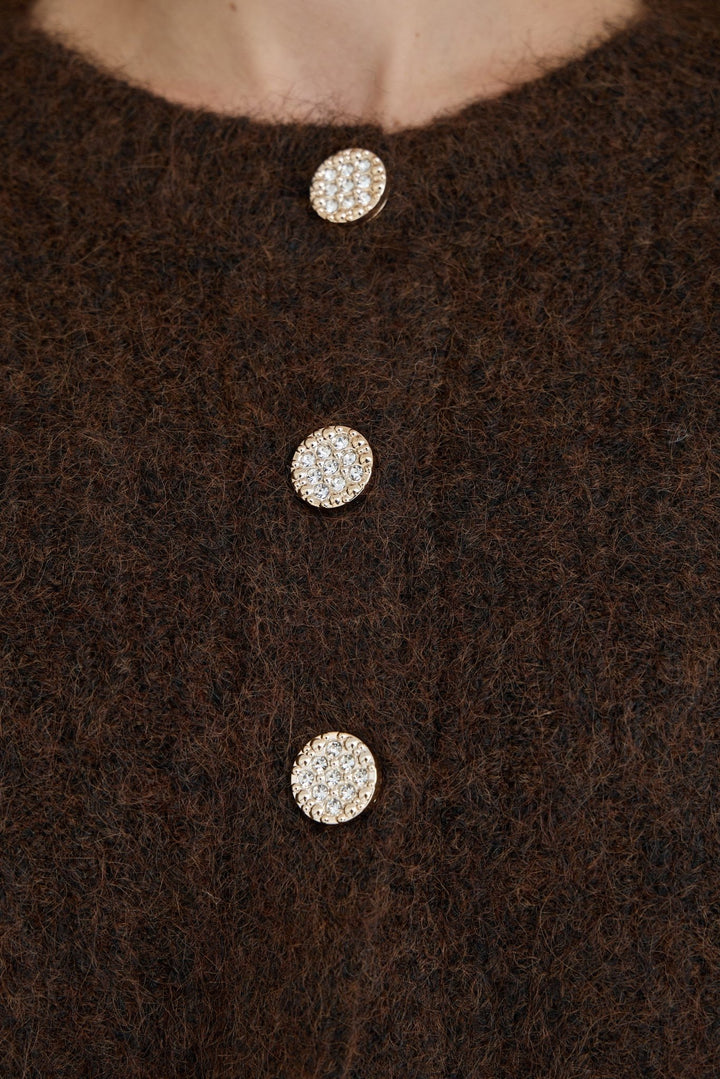 Olivia Knit Cardigan Dark Brown | Genser | Smuk